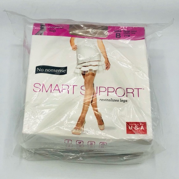No Nonsense Silk Indulgence Smart Support Control Top Size B Beige Mist Nylons - Picture 1 of 16